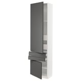 SEKTION / MAXIMERA High cab w 2drs/2 fronts/4 drawers, white/Voxtorp dark gray, 24x15x90 "