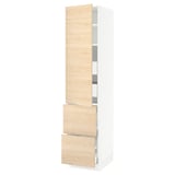 SEKTION / MAXIMERA High cab w door/2 fronts/4 drawers, white/Askersund light ash effect, 18x24x80 "