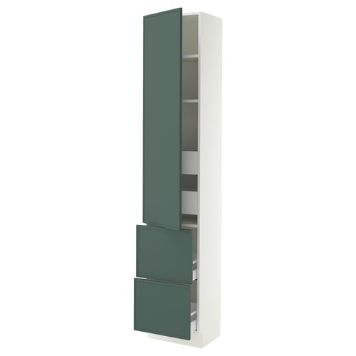 SEKTION / MAXIMERA High cab w door/2 fronts/4 drawers, white/Aspudden dark gray-green, 18x15x90 "