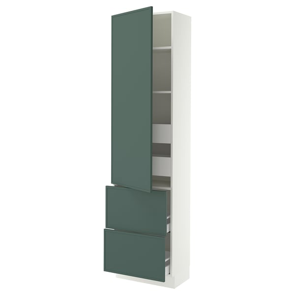 SEKTION / MAXIMERA High cab w door/2 fronts/4 drawers, white/Aspudden dark gray-green, 24x15x90 "