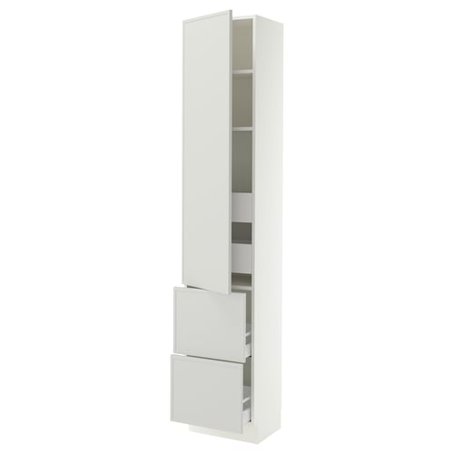SEKTION / MAXIMERA High cab w door/2 fronts/4 drawers, white/Aspudden light gray, 18x15x90 "
