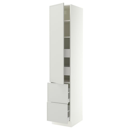 SEKTION / MAXIMERA High cab w door/2 fronts/4 drawers, white/Aspudden light gray, 18x24x90 "