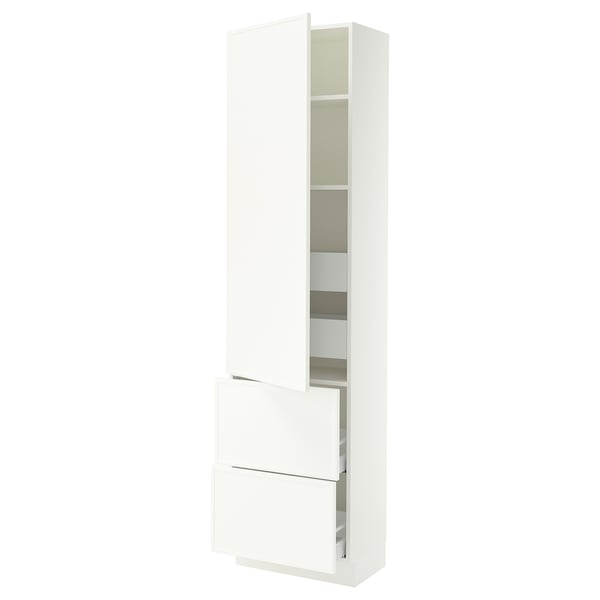 SEKTION / MAXIMERA High cab w door/2 fronts/4 drawers, white/Aspudden matte white, 24x15x90 "