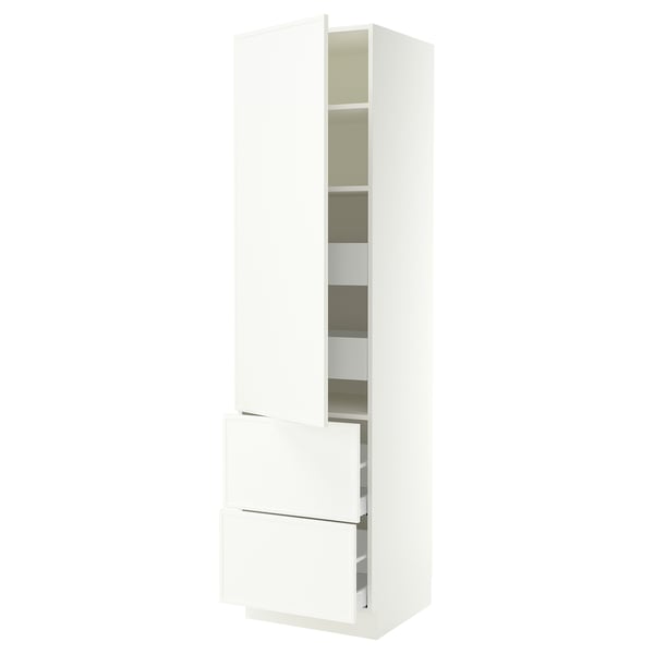 SEKTION / MAXIMERA High cab w door/2 fronts/4 drawers, white/Aspudden matte white, 24x24x90 "