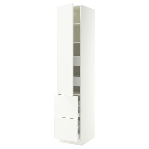SEKTION / MAXIMERA High cab w door/2 fronts/4 drawers, white/Aspudden matte white, 18x24x90 "