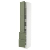 SEKTION / MAXIMERA High cab w door/2 fronts/4 drawers, white/Axstad gray-green, 15x24x90 "