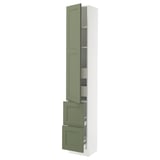 SEKTION / MAXIMERA High cab w door/2 fronts/4 drawers, white/Axstad gray-green, 15x15x90 "