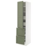SEKTION / MAXIMERA High cab w door/2 fronts/4 drawers, white/Axstad gray-green, 18x24x80 "