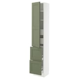 SEKTION / MAXIMERA High cab w door/2 fronts/4 drawers, white/Axstad gray-green, 15x15x80 "