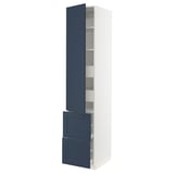 SEKTION / MAXIMERA High cab w door/2 fronts/4 drawers, white Axstad/matte blue, 18x24x90 "
