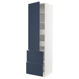 SEKTION / MAXIMERA High cab w door/2 fronts/4 drawers, white Axstad/matte blue, 24x24x90 "