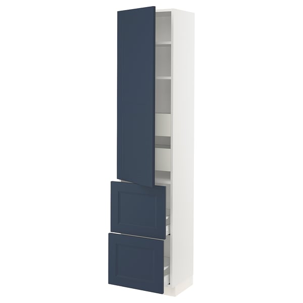 SEKTION / MAXIMERA High cab w door/2 fronts/4 drawers, white Axstad/matte blue, 18x15x80 "