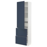SEKTION / MAXIMERA High cab w door/2 fronts/4 drawers, white Axstad/matte blue, 24x15x80 "