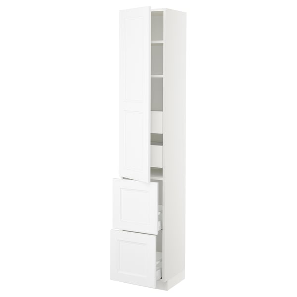 SEKTION / MAXIMERA High cab w door/2 fronts/4 drawers, white/Axstad matte white, 15x15x80 "