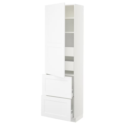 SEKTION / MAXIMERA High cab w door/2 fronts/4 drawers, white/Axstad matte white, 24x15x80 "