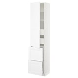 SEKTION / MAXIMERA High cab w door/2 fronts/4 drawers, white/Axstad matte white, 18x15x80 "