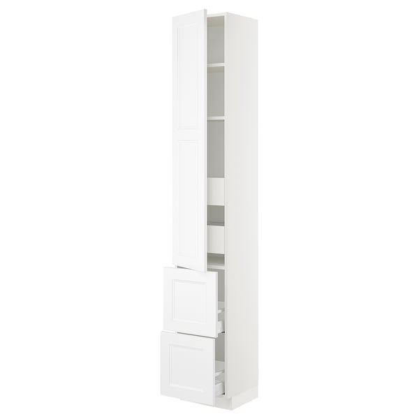 SEKTION / MAXIMERA High cab w door/2 fronts/4 drawers, white/Axstad matte white, 15x15x90 "