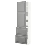SEKTION / MAXIMERA High cab w door/2 fronts/4 drawers, white/Bodbyn gray, 24x15x80 "