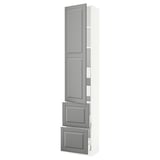 SEKTION / MAXIMERA High cab w door/2 fronts/4 drawers, white/Bodbyn gray, 18x15x90 "