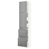 SEKTION / MAXIMERA High cab w door/2 fronts/4 drawers, white/Bodbyn gray, 18x15x80 "