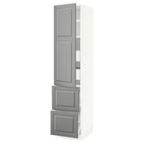 SEKTION / MAXIMERA High cab w door/2 fronts/4 drawers, white/Bodbyn gray, 18x24x80 "
