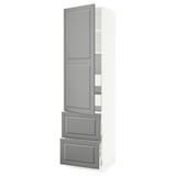 SEKTION / MAXIMERA High cab w door/2 fronts/4 drawers, white/Bodbyn gray, 24x24x90 "