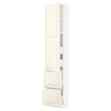 SEKTION / MAXIMERA High cab w door/2 fronts/4 drawers, white/Bodbyn off-white, 18x15x90 "