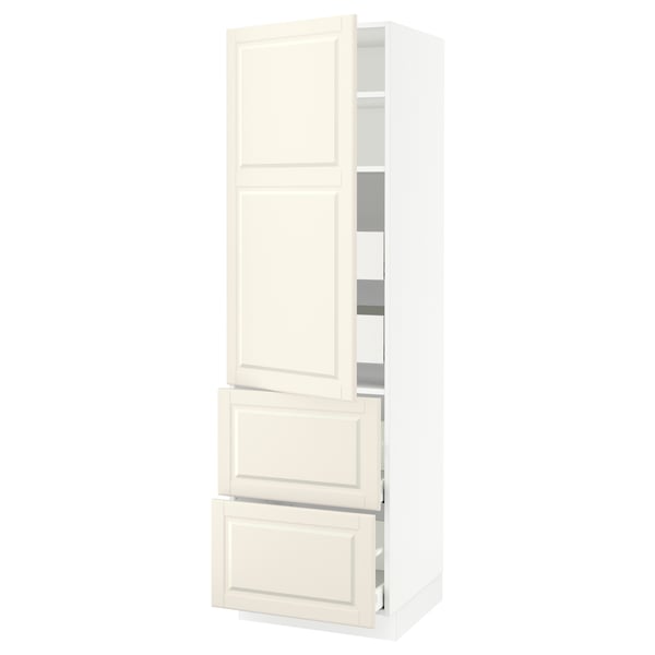 SEKTION / MAXIMERA High cab w door/2 fronts/4 drawers, white/Bodbyn off-white, 24x24x80 "