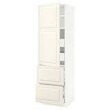SEKTION / MAXIMERA High cab w door/2 fronts/4 drawers, white/Bodbyn off-white, 24x24x80 "