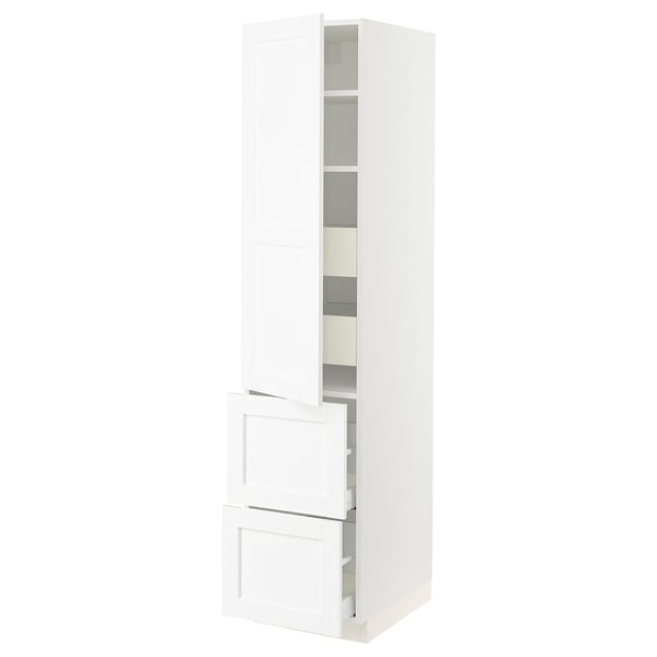 SEKTION / MAXIMERA High cab w door/2 fronts/4 drawers, white Enköping/white wood effect, 18x24x80 "
