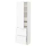 SEKTION / MAXIMERA High cab w door/2 fronts/4 drawers, white Enköping/white wood effect, 24x15x80 "