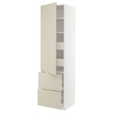 SEKTION / MAXIMERA High cab w door/2 fronts/4 drawers, white/Havstorp beige, 24x24x90 "