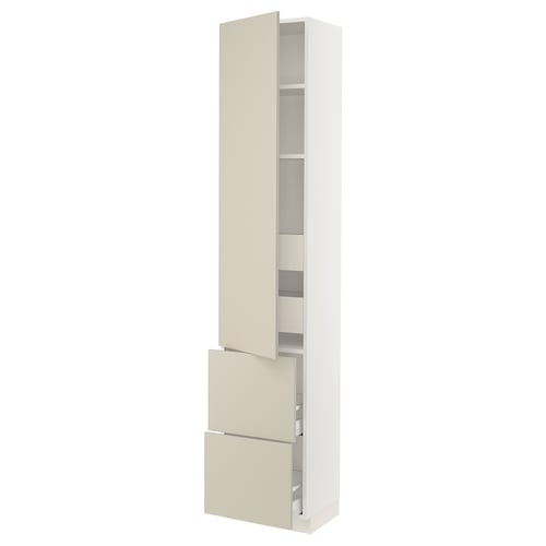 SEKTION kitchen unit: tall, beige, sleek design, smooth doors, advanced hinges, sturdy frame.