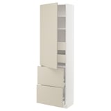 SEKTION / MAXIMERA High cab w door/2 fronts/4 drawers, white/Havstorp beige, 24x15x80 "