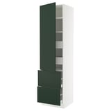 SEKTION / MAXIMERA High cab w door/2 fronts/4 drawers, white/Havstorp deep green, 24x24x90 "