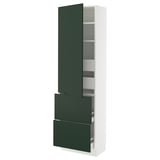 SEKTION / MAXIMERA High cab w door/2 fronts/4 drawers, white/Havstorp deep green, 24x15x80 "