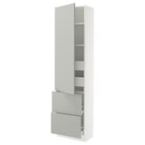 SEKTION / MAXIMERA High cab w door/2 fronts/4 drawers, white/Havstorp light gray, 24x15x90 "