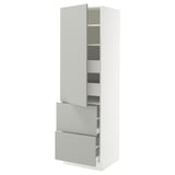 SEKTION / MAXIMERA High cab w door/2 fronts/4 drawers, white/Havstorp light gray, 24x24x80 "