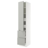SEKTION / MAXIMERA High cab w door/2 fronts/4 drawers, white/Havstorp light gray, 18x24x90 "