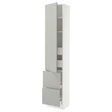 SEKTION / MAXIMERA High cab w door/2 fronts/4 drawers, white/Havstorp light gray, 18x15x90 "