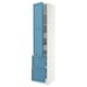 SEKTION / MAXIMERA High cab w door/2 fronts/4 drawers, white/Lerhyttan blue, 18x24x90 "