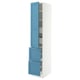 SEKTION / MAXIMERA High cab w door/2 fronts/4 drawers, white/Lerhyttan blue, 15x24x80 "
