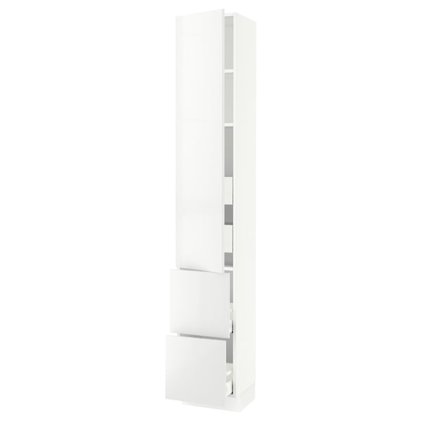 SEKTION / MAXIMERA High cab w door/2 fronts/4 drawers, white/Ringhult white, 15x15x90 "