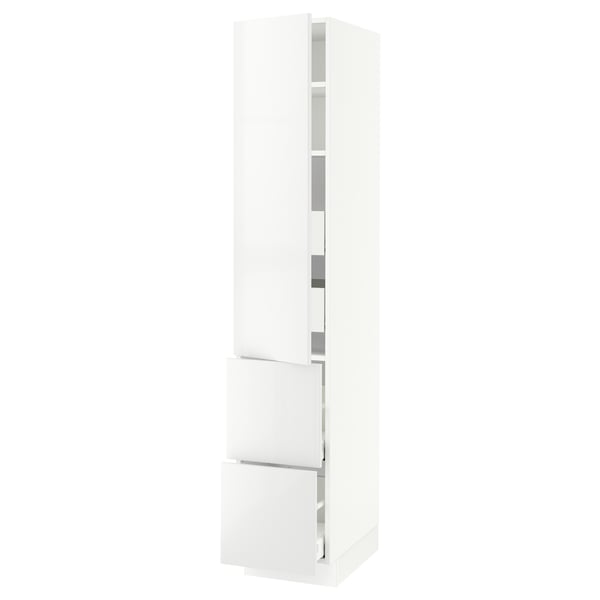 SEKTION / MAXIMERA High cab w door/2 fronts/4 drawers, white/Ringhult white, 15x24x80 "