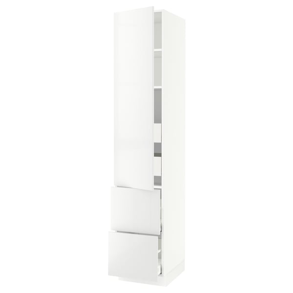 SEKTION / MAXIMERA High cab w door/2 fronts/4 drawers, white/Ringhult white, 18x24x90 "