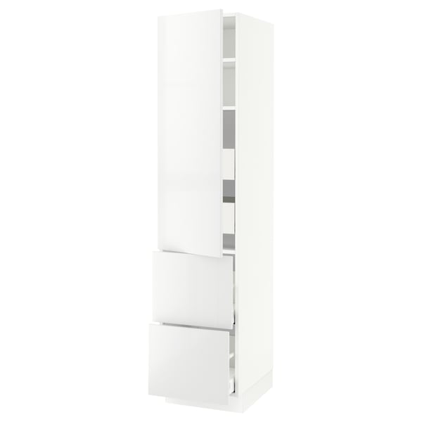 SEKTION / MAXIMERA High cab w door/2 fronts/4 drawers, white/Ringhult white, 18x24x80 "