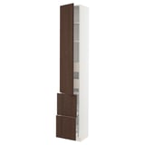 SEKTION / MAXIMERA High cab w door/2 fronts/4 drawers, white/Sinarp brown, 15x15x90 "