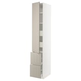 SEKTION / MAXIMERA High cab w door/2 fronts/4 drawers, white/Stensund beige, 15x24x90 "