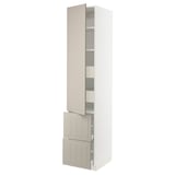 SEKTION / MAXIMERA High cab w door/2 fronts/4 drawers, white/Stensund beige, 18x24x90 "