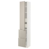 SEKTION / MAXIMERA High cab w door/2 fronts/4 drawers, white/Stensund beige, 15x15x80 "